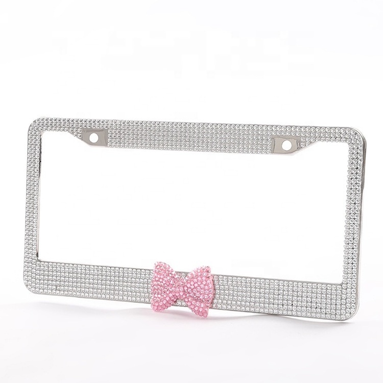 Car Decorations Diamond Glitter Girls Custom Car License Plate Frame Car Number Plate Frame Whole Custom License Plate Frames