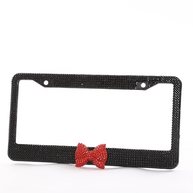 Car Decorations Diamond Glitter Girls Custom Car License Plate Frame Car Number Plate Frame Whole Custom License Plate Frames