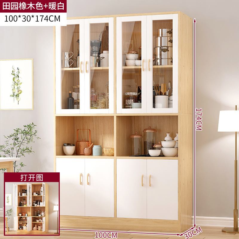 Hot Sale Modern Wooden storage cabinet with drawers and doors Solid Wood Cabinet Display Cupboard for Kitchen Living Room Office