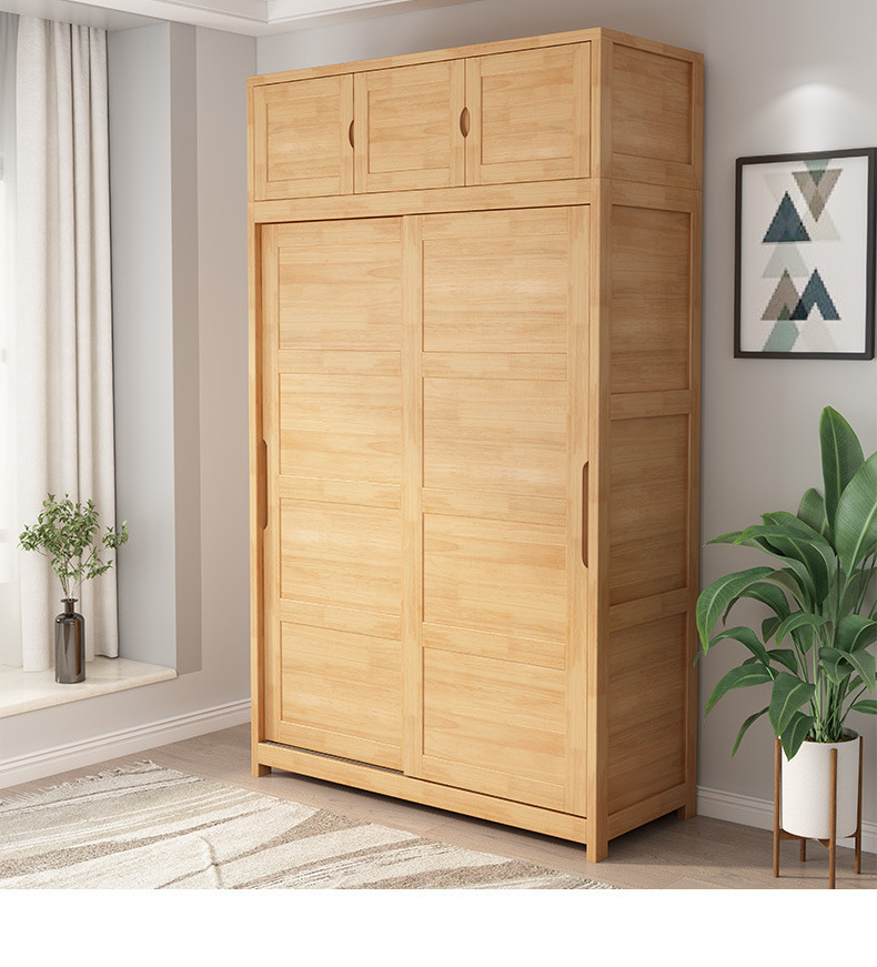 New Design Solid Wood Wardrobe Bedroom Cabinet Modern Minimalist Style Furniture