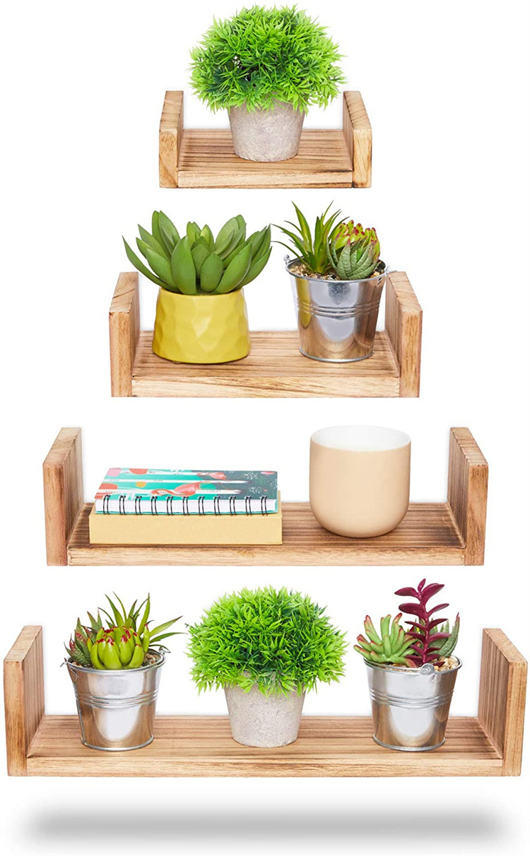 3 Set Floating U Shelves Home Decor Floating Shelf/ solid wooden Wall Mount Floating Shelves