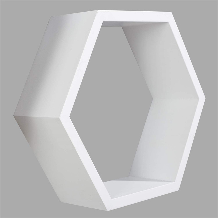 MDF Floating Shelves Hexagon Floating Shelves Wall Mounted Storage Shelving for Bathroom Living Room hexagon Floating shelves