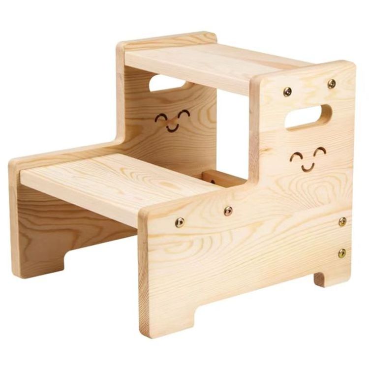 Latest Design Adjustable Two Step Wooden Stool Wooden Toddler Step Stool Climbing Ladders for Kids