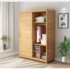 New Design Solid Wood Wardrobe Bedroom Cabinet Modern Minimalist Style Furniture