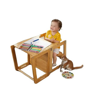 Kids Step Stool Standing Folding Learning Tower Adjustable Wooden Kitchen Helper Tower For Toddlers Learning With Toys