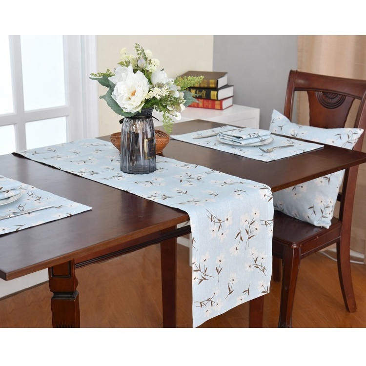 Cotton And Linen Customized Printed Table Runners Tassels Home Wedding Christmas Table Decorations Table Mat Cloth Runners