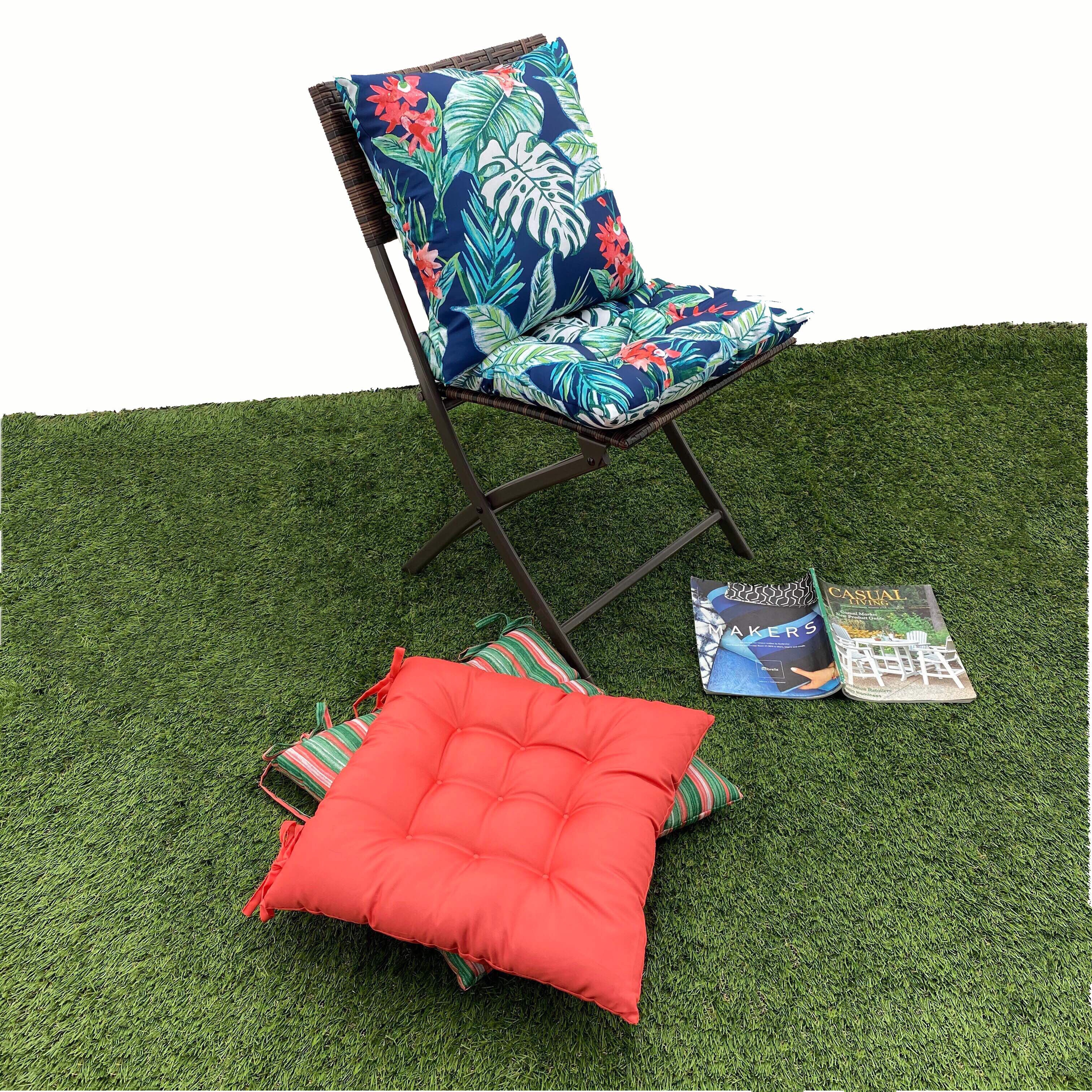 Factory Outdoor Patio Style Plant Pattern Sofa Cushion Pad Waterproof Summer Custom Logo seat Cushion