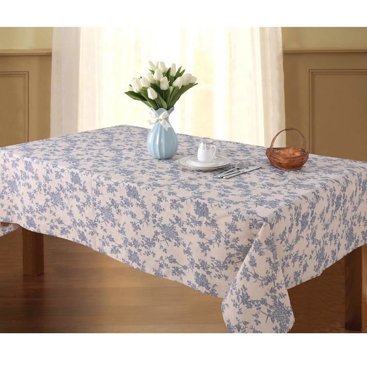 Retro Vintage Custom Printed Cotton Linen Rectangle Square Polyester Floral Tablecloth Table Cloth For Home Kitchen Dinner