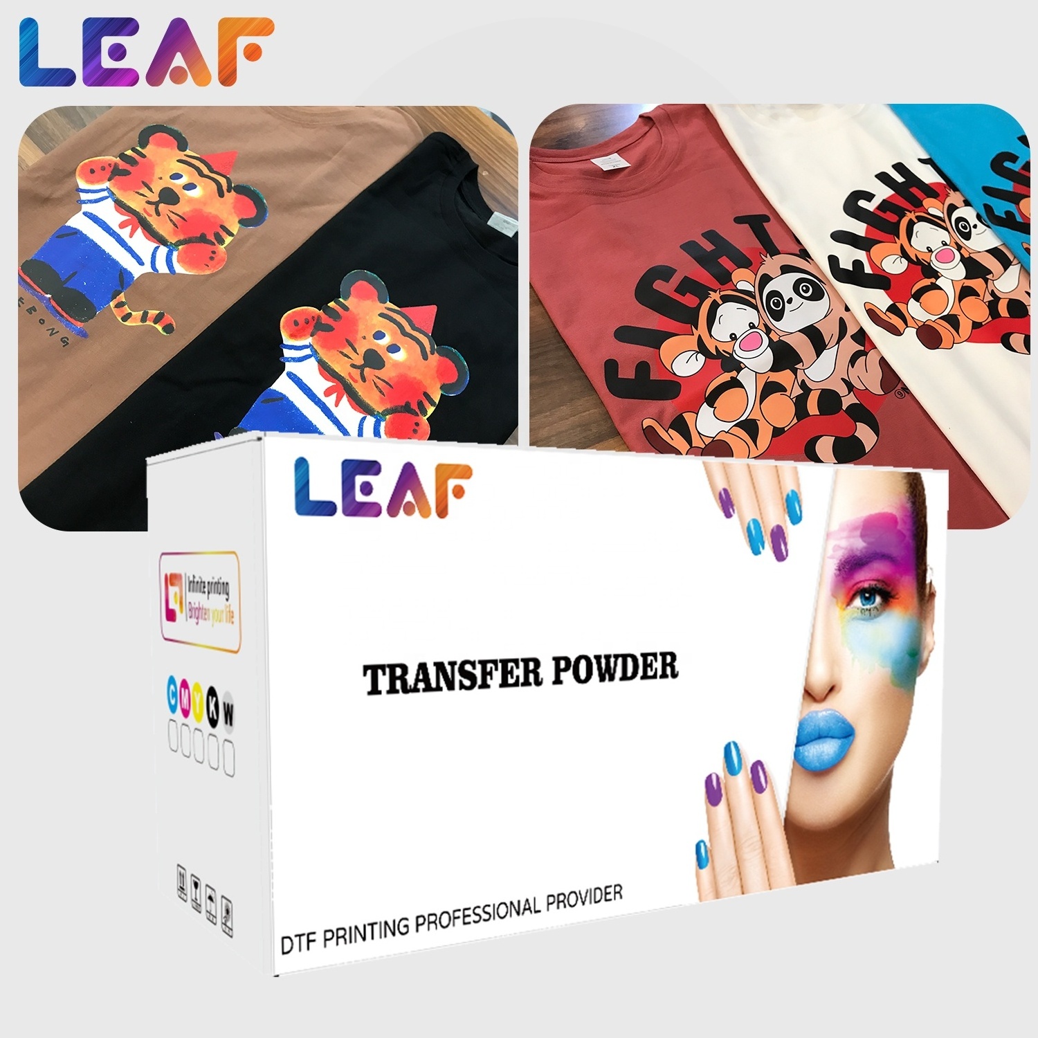 LEAF Wholesale 1kg 2kg 5kg TPU DTF Powder Hot Melt Adhesive Glue Powder For DTF Heat Transfer Printing