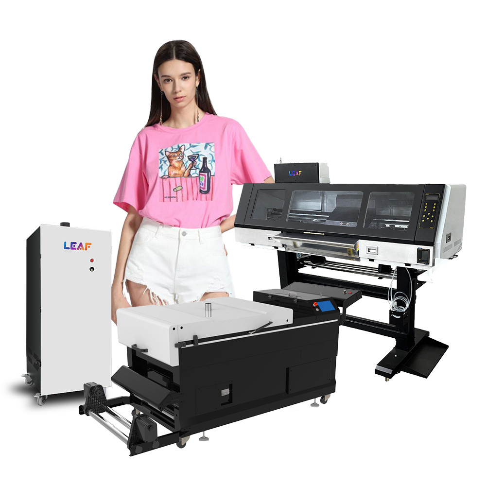 LEAF 4 Printhead I3200 A1 60CM /24 Inch New Update DTF Printer With Powder Shaker and Dryer Machine