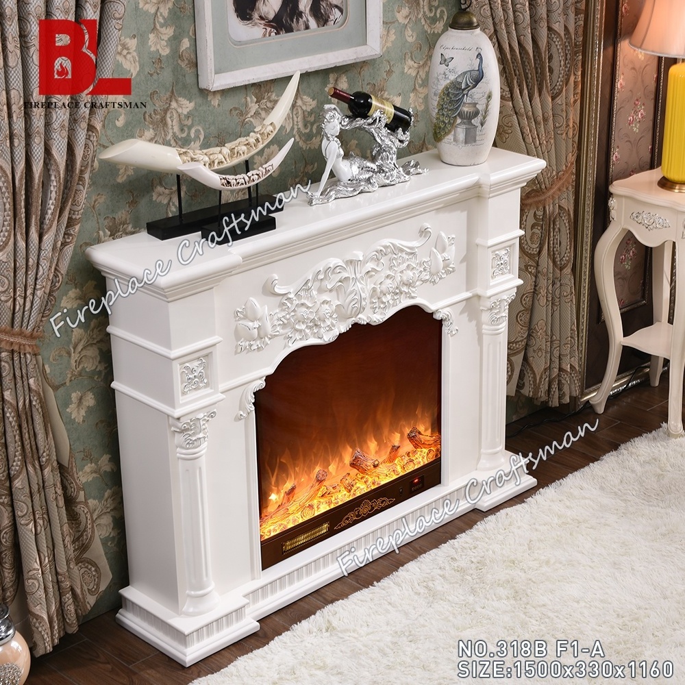 factory built removing wood burning electric fireplace surround with heater insert manufactured