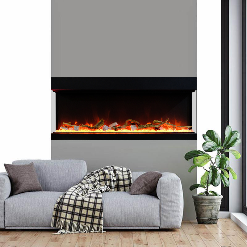 40 50 60 72 Inch Decorative Simulation Fireplace Electric Fire Place Built-In 3 Sided Electric Fireplace