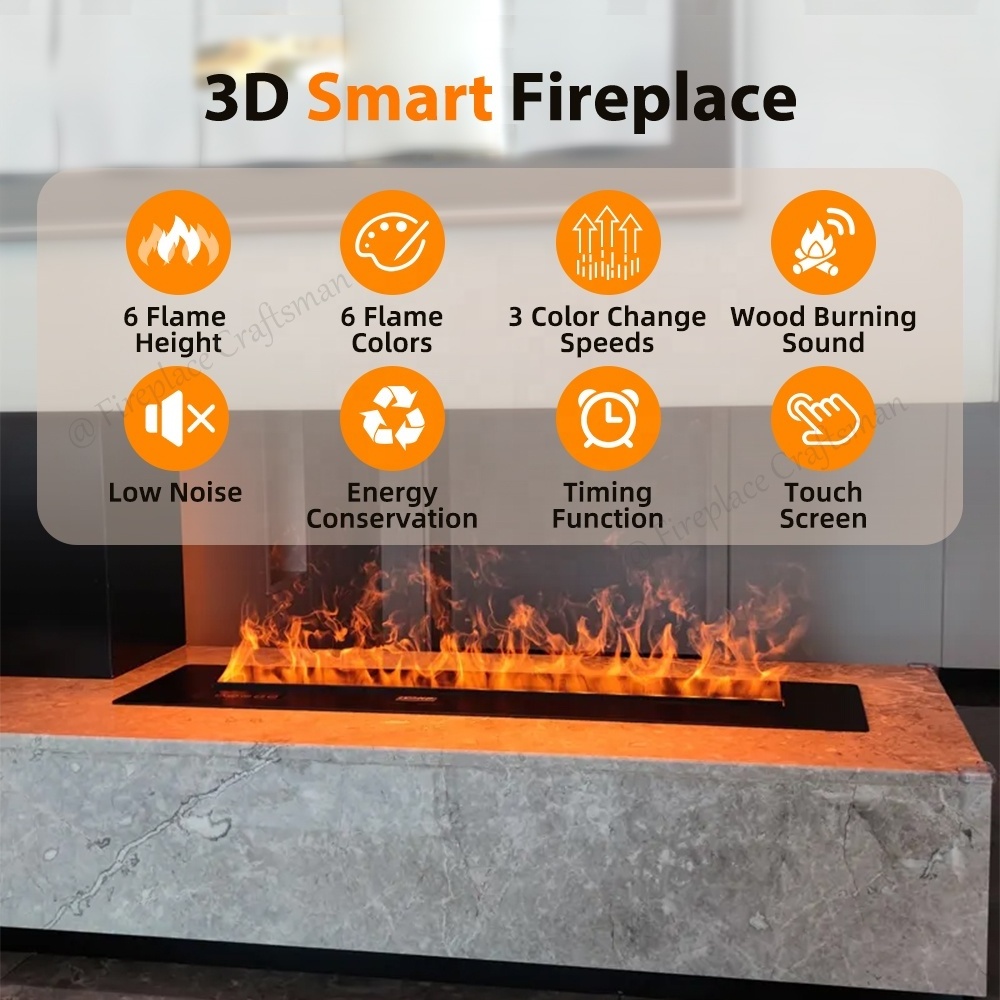 Smart Atomizing 3D Water Vapor Electric Fireplace Led Vapour Steam Remote Control Water Steam Fireplace