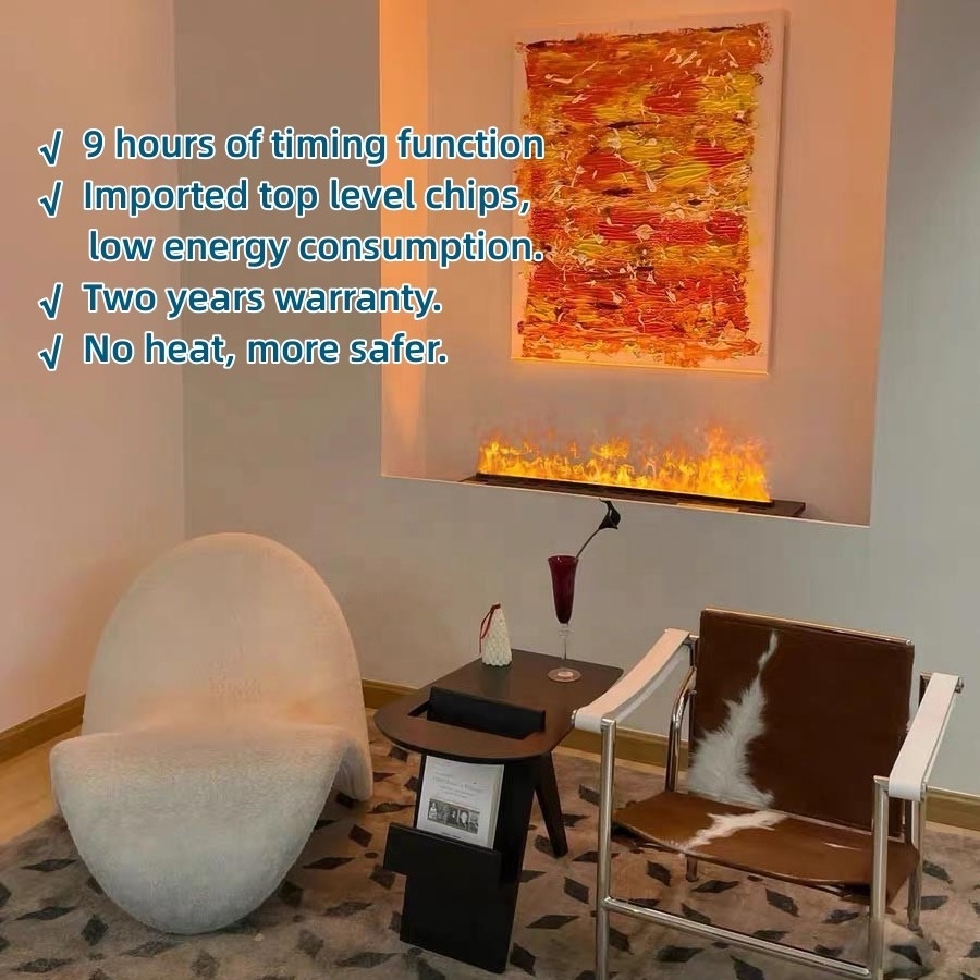 Decorative Modern Indoor Used Artificial Flame Recessed Electric Fireplace Water Vapor Fireplace