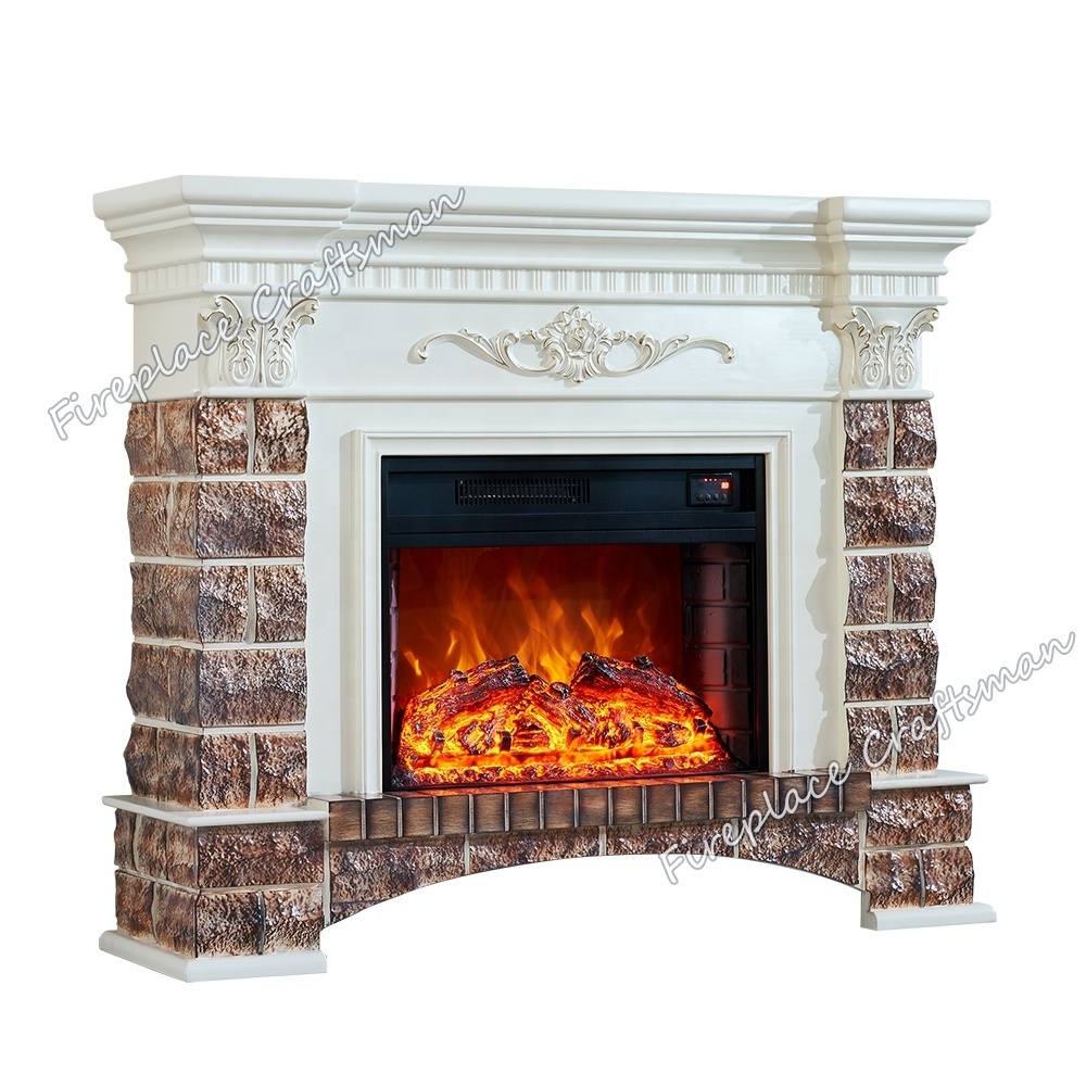 363 Decoration Cheap Fire Place Wood Mantle Electric Gas Steam Fireplace Heater Console TV Space Saving  Decoration