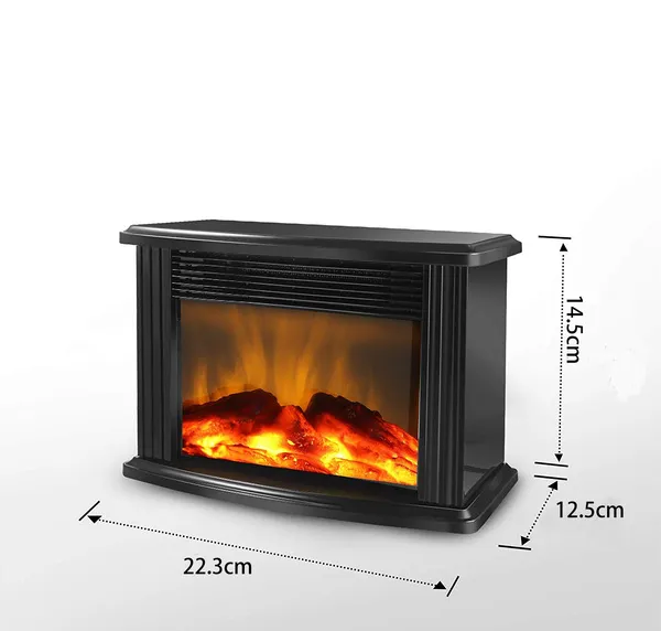 Remote Control Mini Size Electric Fireplace Tabletop Portable Flame Heater White Metal Frame Room Warmer Mini Fireplace