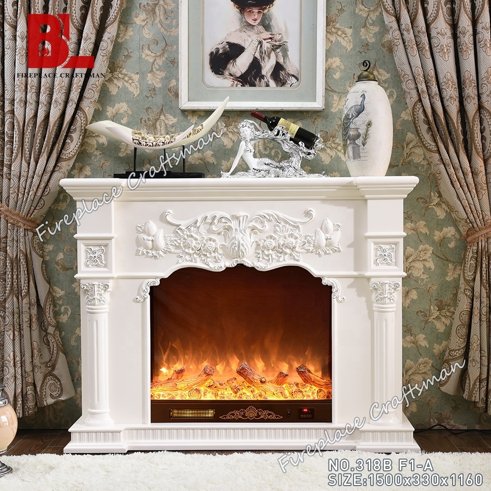 factory built removing wood burning electric fireplace surround with heater insert manufactured