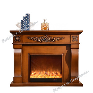 324B brown classical style fireplaces indoor heater wall mounted lantern floating fireplace