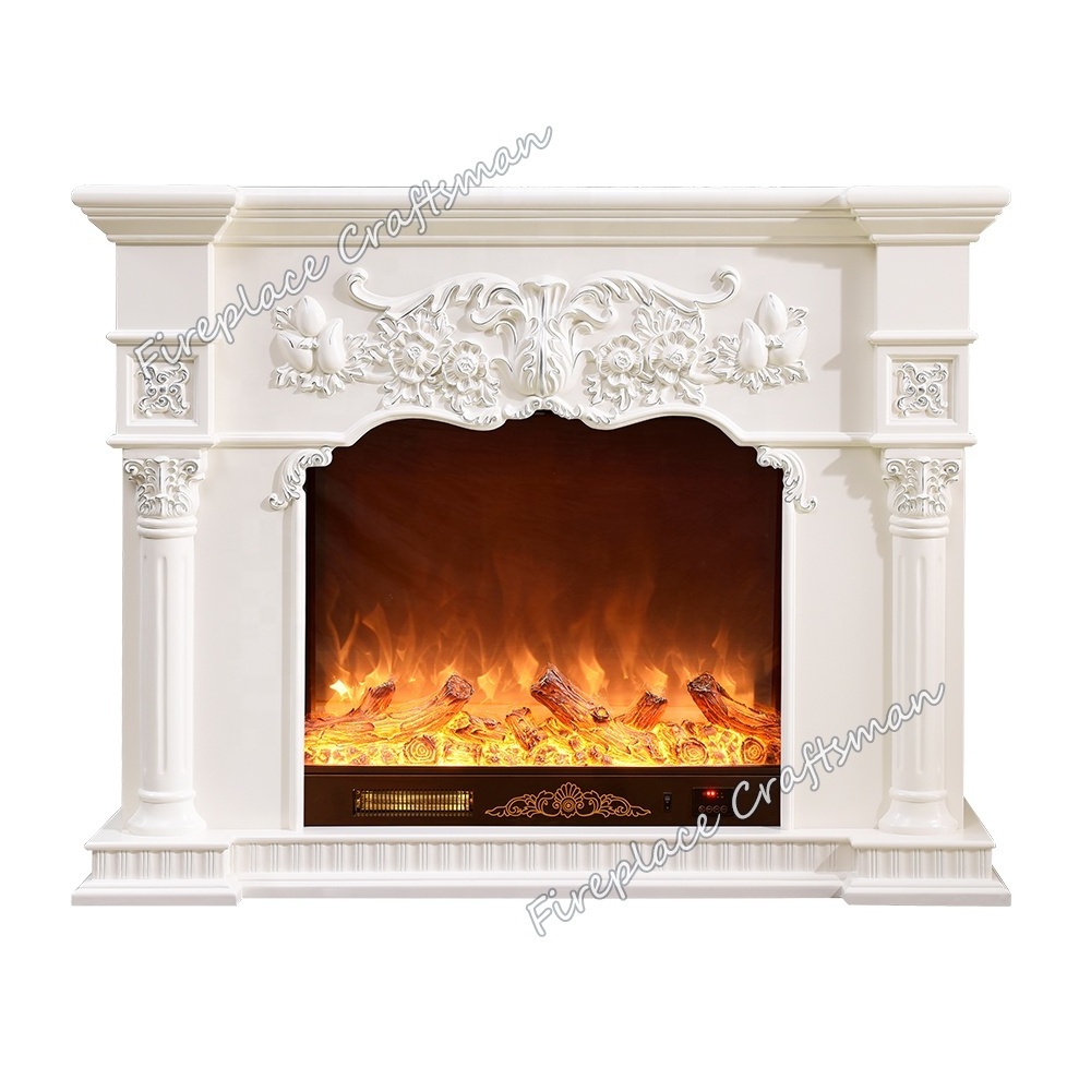 factory built removing wood burning electric fireplace surround with heater insert manufactured