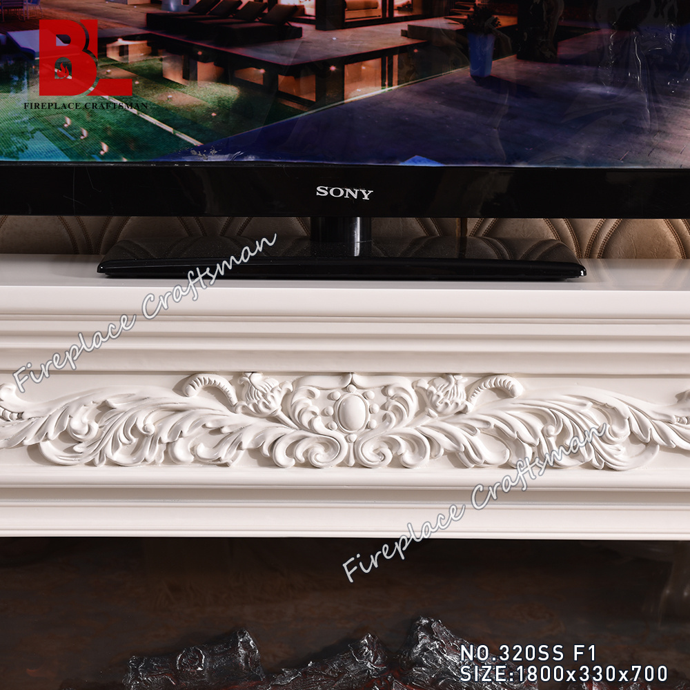 Custom Made 3D Handcarved Indoor Wooden Fireplace  Mantel E0 Level Mdf Fireplace Surround