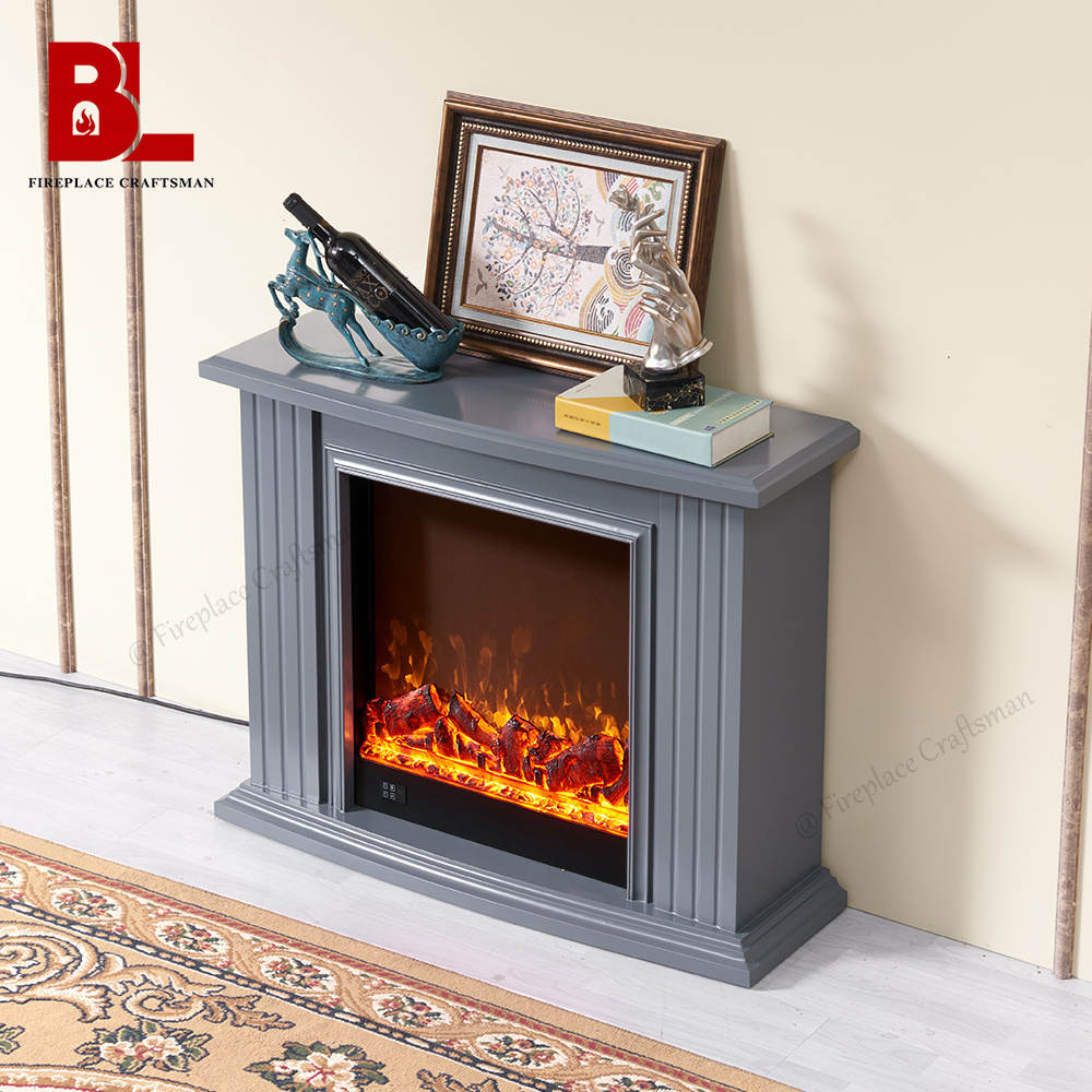 Alpine Gray Hot Sale Living Room Furniture Fireplace TV Unit Modern Electric Fireplace Mantel