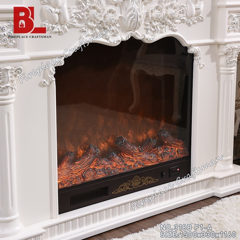 factory built removing wood burning electric fireplace surround with heater insert manufactured