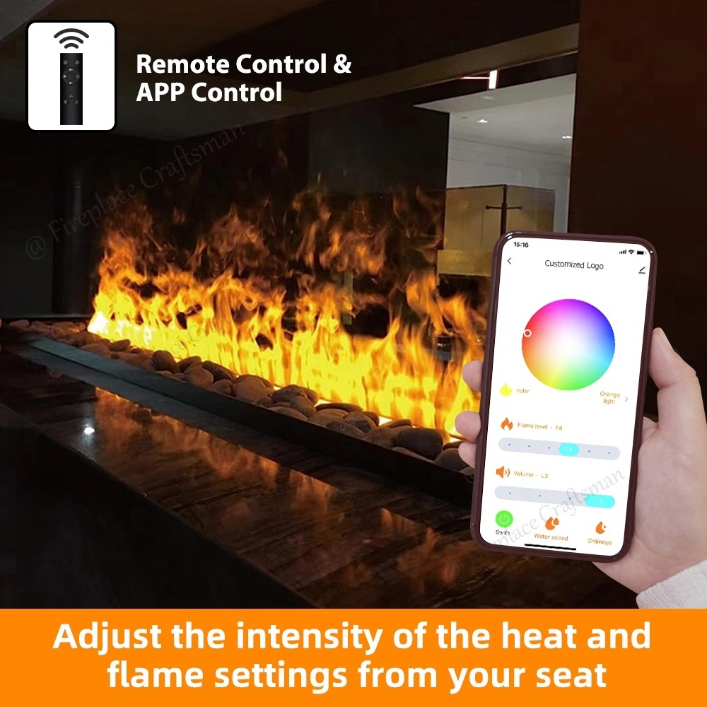 Smart Atomizing 3D Water Vapor Electric Fireplace Led Vapour Steam Remote Control Water Steam Fireplace