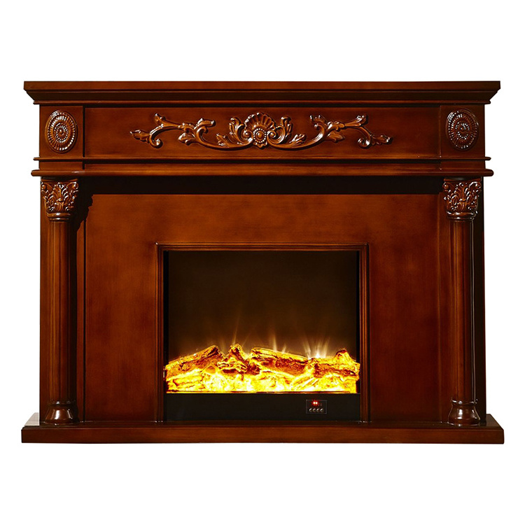 Indoor Decorative 1.2m Black Mantelpiece Freestanding Fireplace Faux Flame Decorative Heating Fireplace