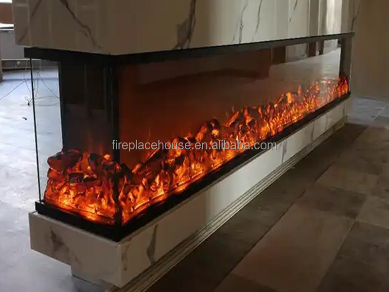 New Led Light Flame 3 Sides For Appreciation Stand Fire Place Simulated Crackling Sound Fire Place Electric Fireplace