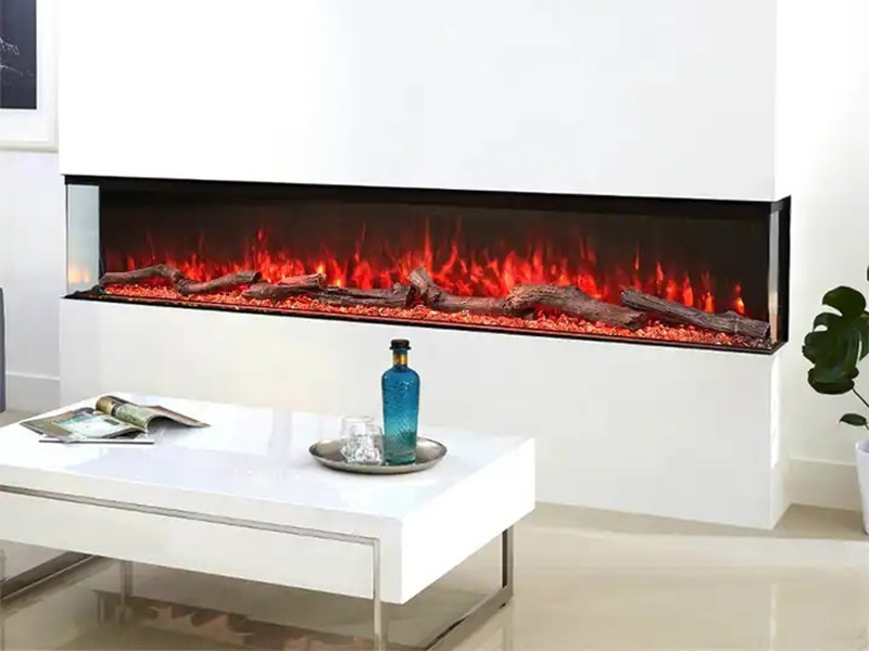 New Led Light Flame 3 Sides For Appreciation Stand Fire Place Simulated Crackling Sound Fire Place Electric Fireplace