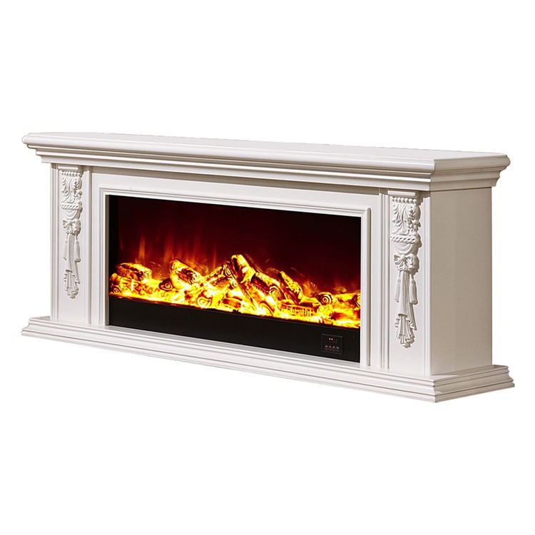 Modern design indoor wood burning fireplaces LED decorative flame electric fireplace