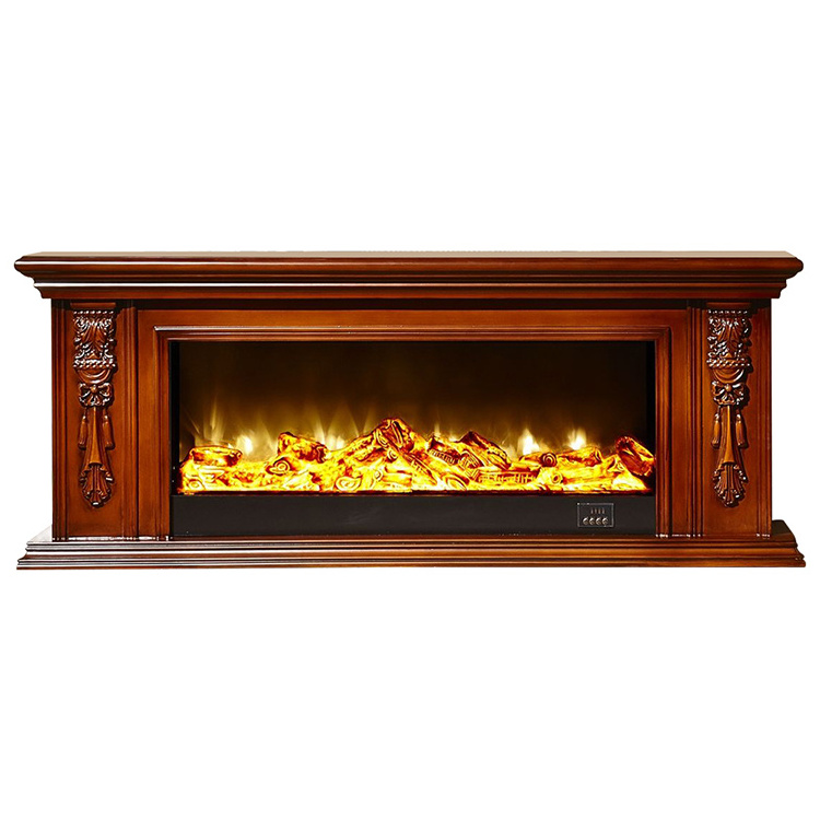 Modern design indoor wood burning fireplaces LED decorative flame electric fireplace