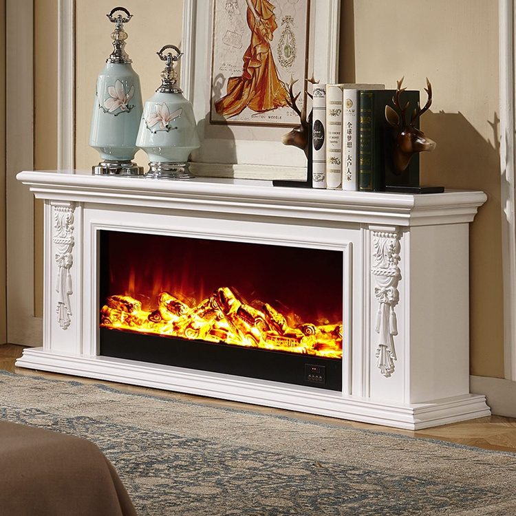 Modern design indoor wood burning fireplaces LED decorative flame electric fireplace