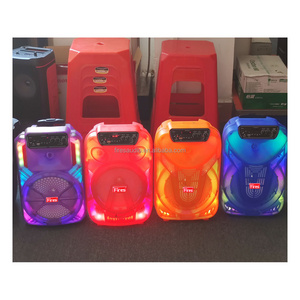 super bass portable speakers subwoofer 8 inch quran speaker with colorful casing transparent OEM speaker partybox music audio