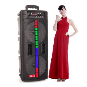 Portable Powerful Bass Bt Trolley Karaoke Subwoofer Speaker 8 Inch Outdoor Wireless Speaker Party Karaoke