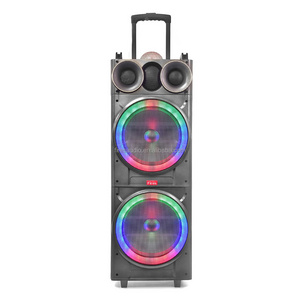 Dual 12" trolley partybox speakers wood blue tooth sound equipment/amplifiers/speaker wiz connected public speaking for dummies