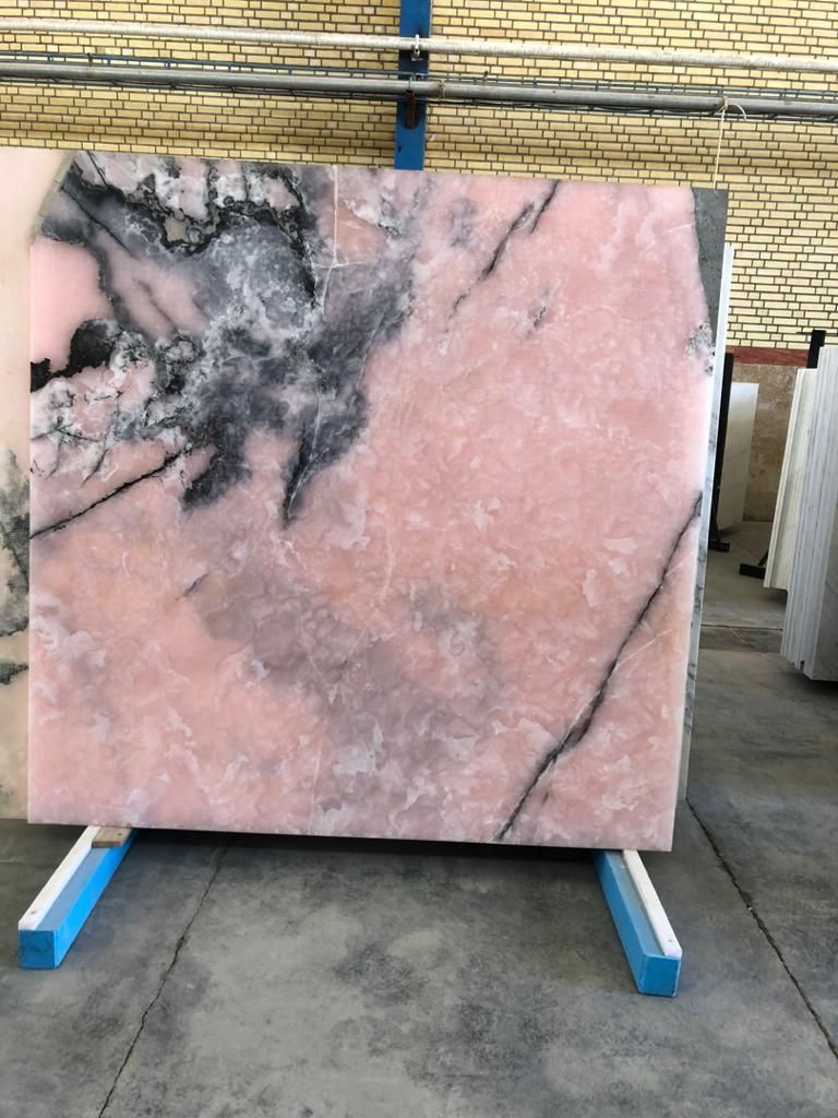 Best Price Pink Onyx Stones Natural Transparent Marble for Villa and Hotel Floor and Wall Decoration Slabs Tiles- Cheap Polished