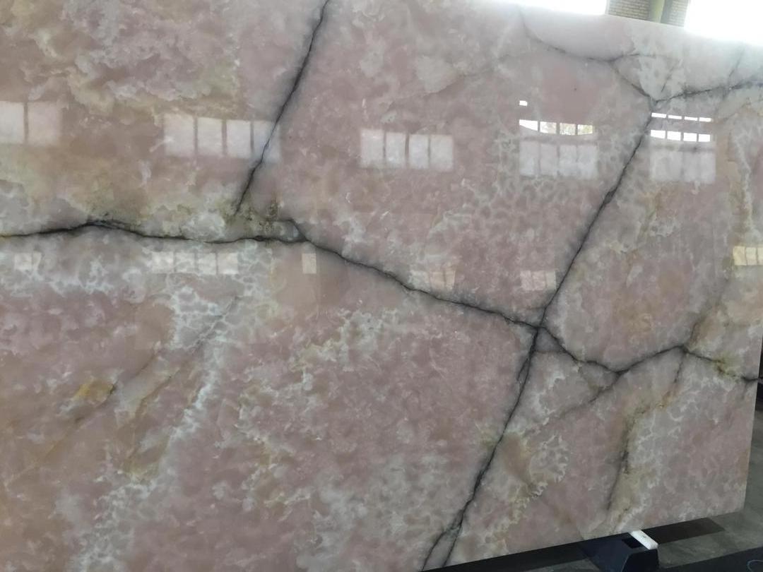 Best Price Pink Onyx Stones Natural Transparent Marble for Villa and Hotel Floor and Wall Decoration Slabs Tiles- Cheap Polished