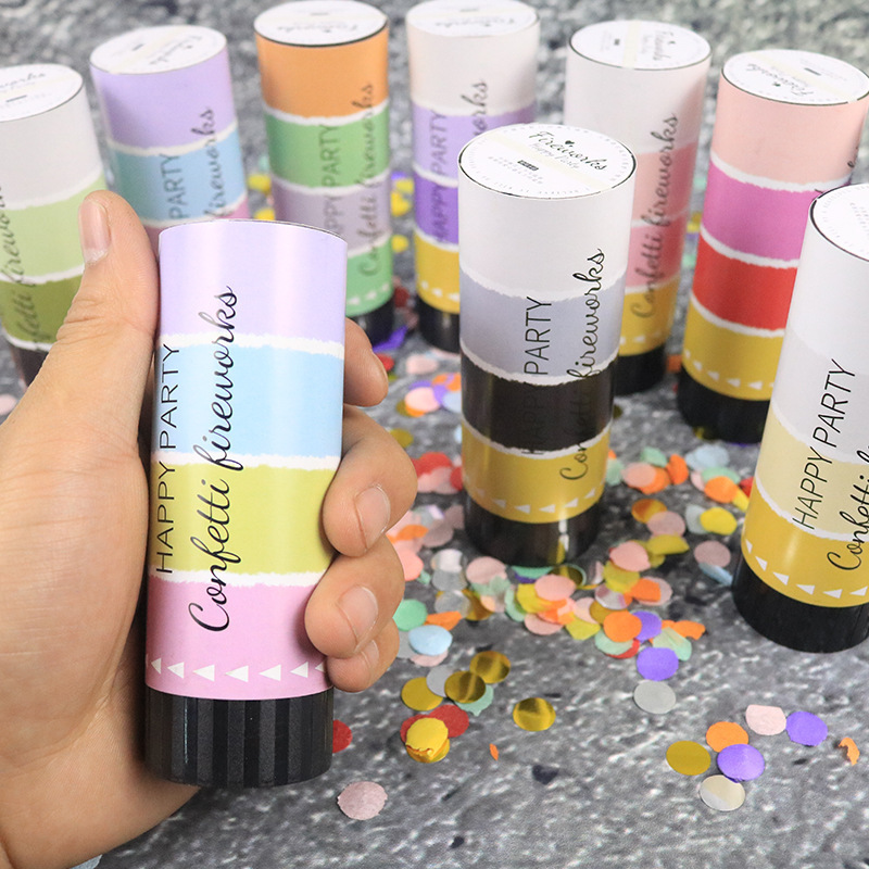 Wedding fireworks small Gender Reveal Confetti Powder Fireworks Paper Tube colorful confetti birthday party wedding supplies