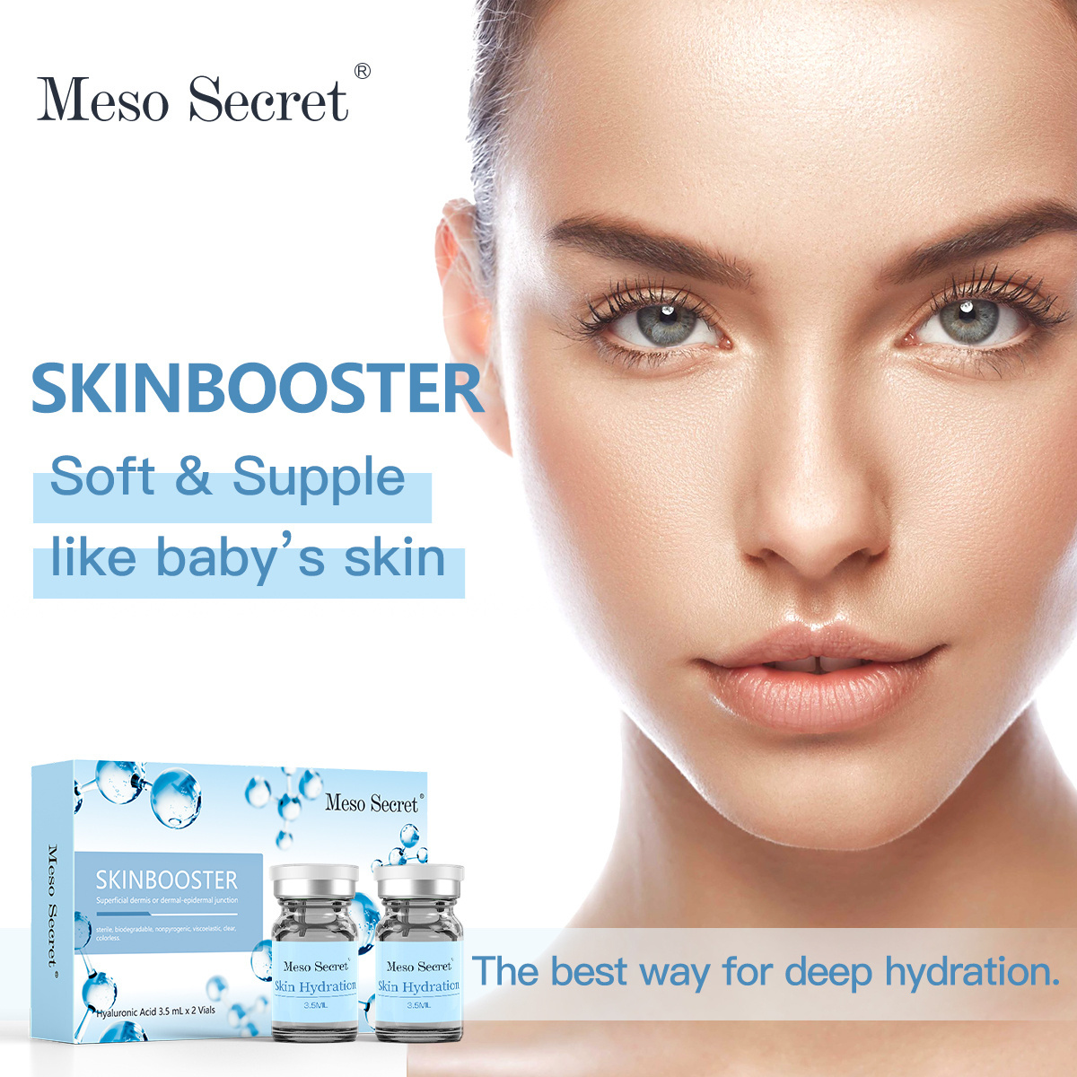 Top quality sterile facial under eye wrinkle filler hyaluronic acid skin booster injection