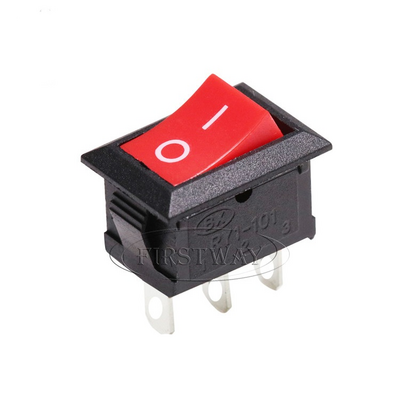 On-off-on Rocker Switch Position Boat Switch KCD1-101-3P with Black or Red 2 21*15mm 3 Pin 6A250VAC