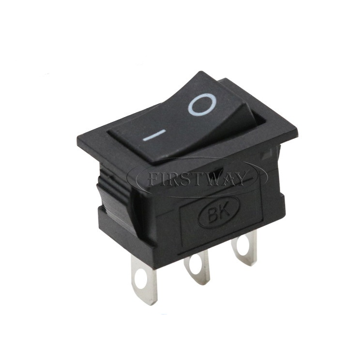 On-off-on Rocker Switch Position Boat Switch KCD1-101-3P with Black or Red 2 21*15mm 3 Pin 6A250VAC