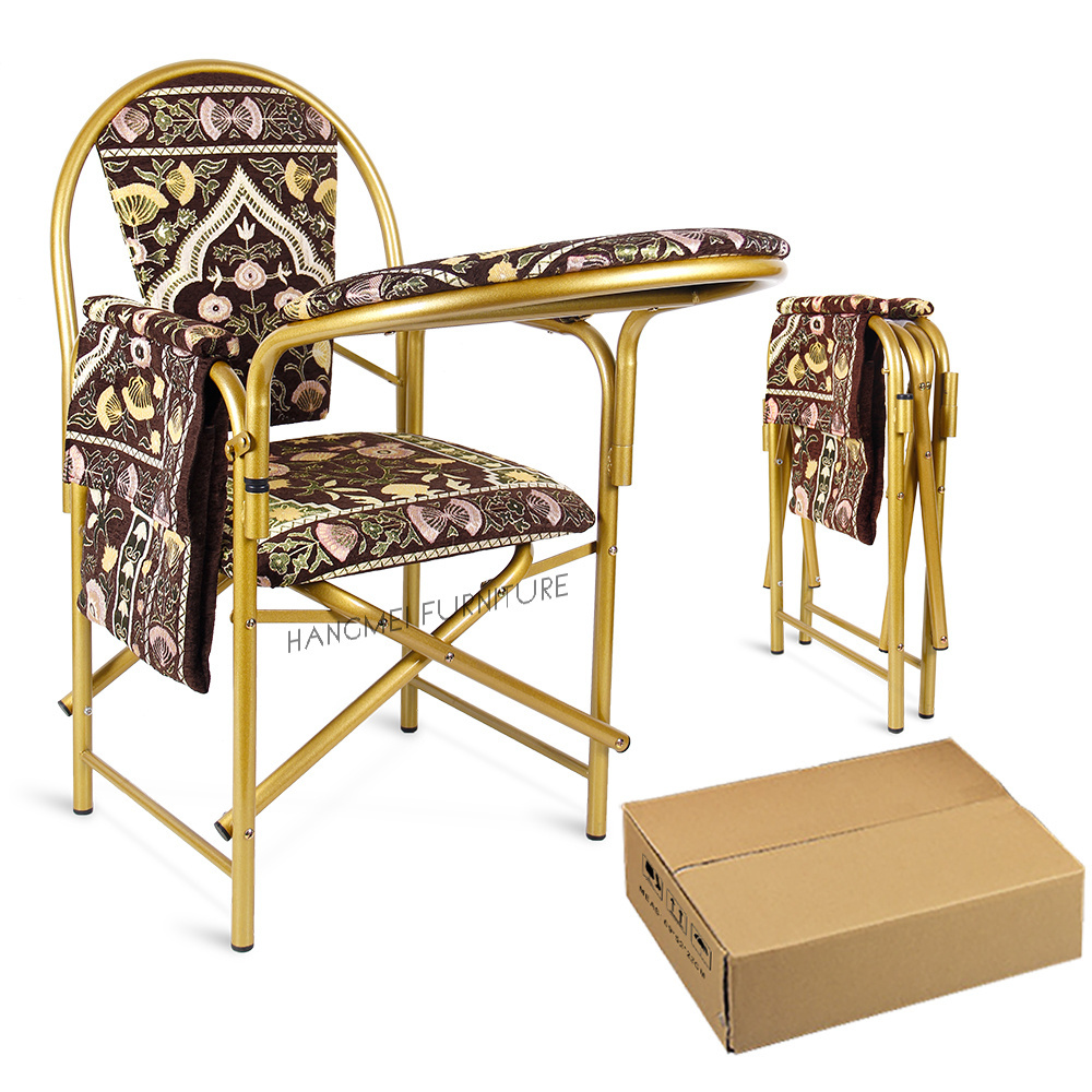 Wholesale Hot Sale Movable Pad Foldable Stacking Muslim padded Worship Metal Prayer Church Chair