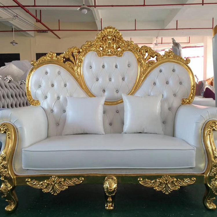 New Arrival Modern Leather King Throne Chair Two Seater Sofa for Bride and Groom for Wedding Events Hot Sale for Banquet Party