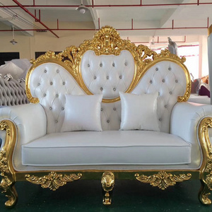 New Arrival Modern Leather King Throne Chair Two Seater Sofa for Bride and Groom for Wedding Events Hot Sale for Banquet Party