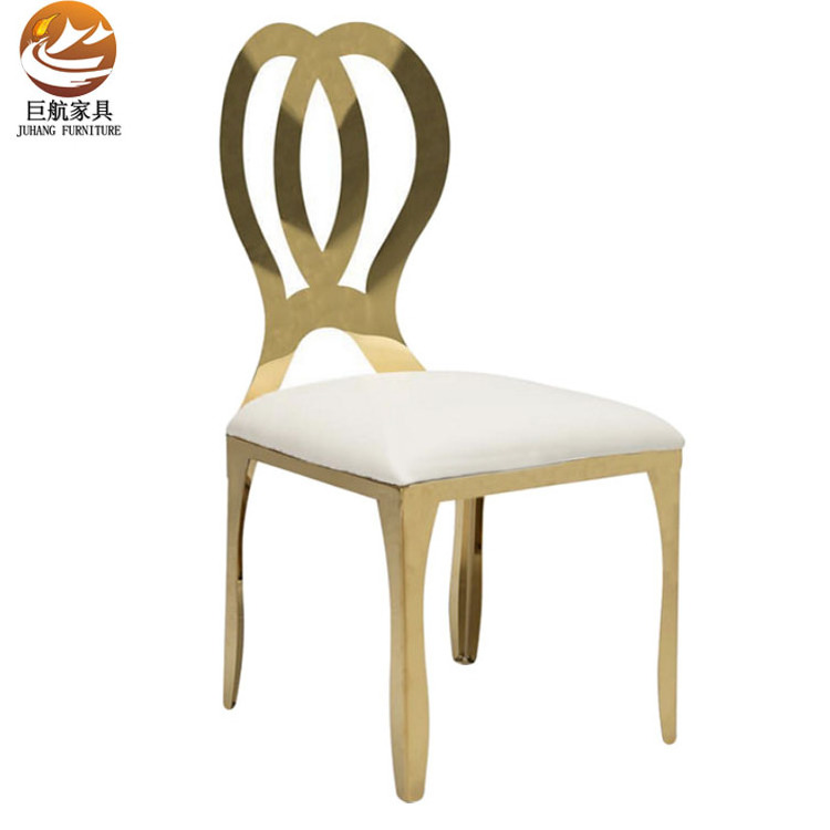 New design hotel furniture rose golden events used dining wedding stainless steel chair