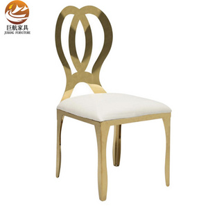 New design hotel furniture rose golden events used dining wedding stainless steel chair