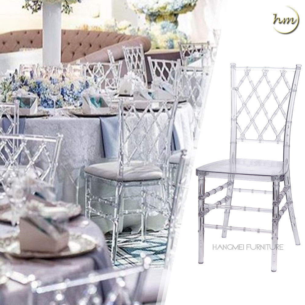 manufacture and wholesale knock down wedding resin clear transparent chiavari chair