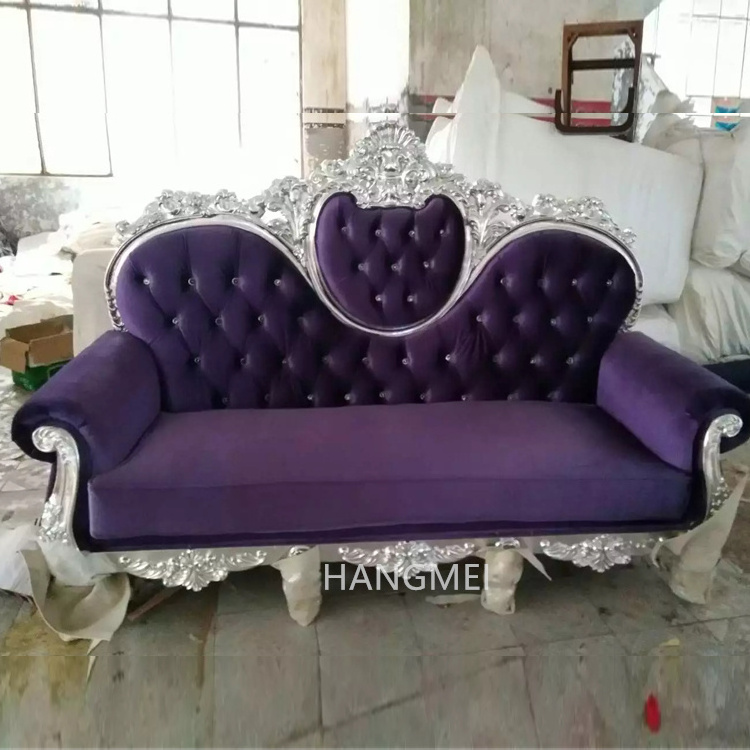 New Arrival Modern Leather King Throne Chair Two Seater Sofa for Bride and Groom for Wedding Events Hot Sale for Banquet Party