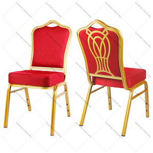 Hotel Furniture Conference Thick Cushion Wedding Stacking Party Restaurant Red Dining Banquet Chair